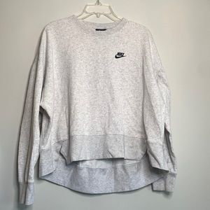 Heathered White and Gray Nike Sweatshirt